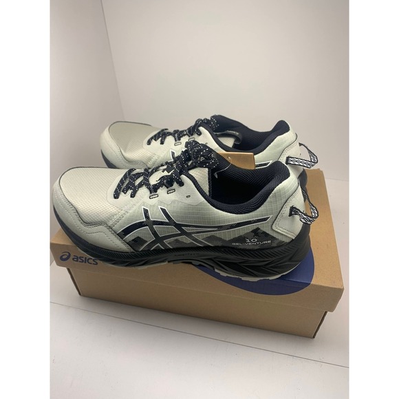 Asics Gel-Venture 10 Mens White Sage Black Trail Running Shoes 1011B967-021 9.5 - Picture 2 of 15